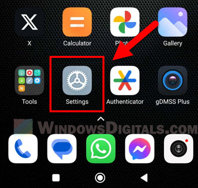Open Settings app on Android device