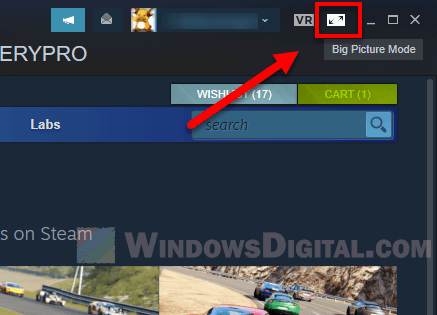 Open Steam Big Picture Mode