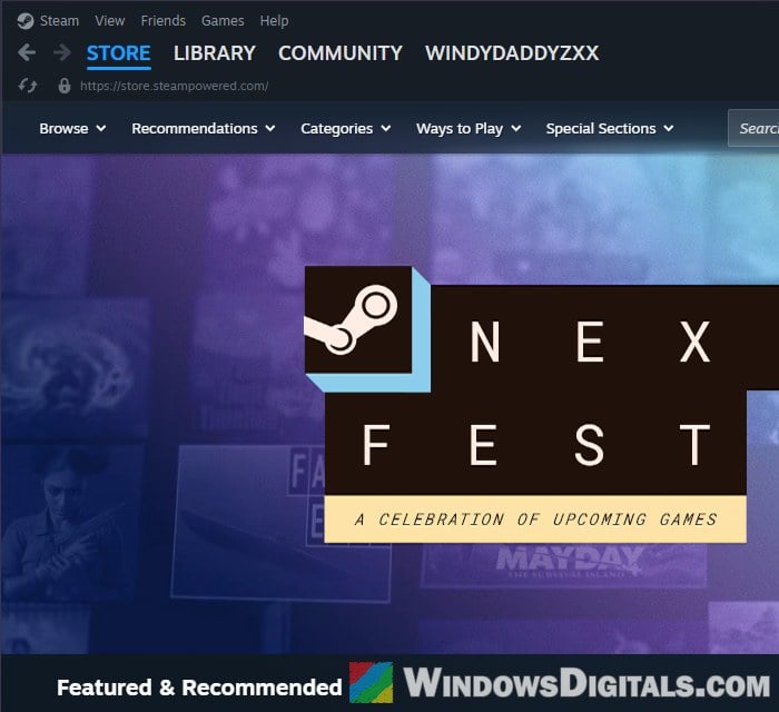 Open Steam again on Windows 11