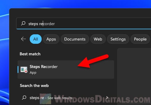 Open Steps Recorder Windows 11