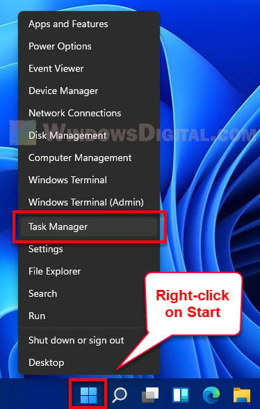 Open Task Manager Windows 11