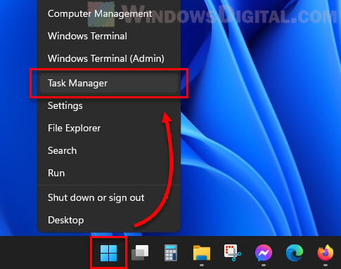 Open Task Manager in Windows 11