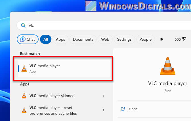 Open VLC Media Player