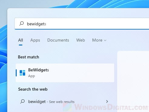 Open Widgets app Windows 11
