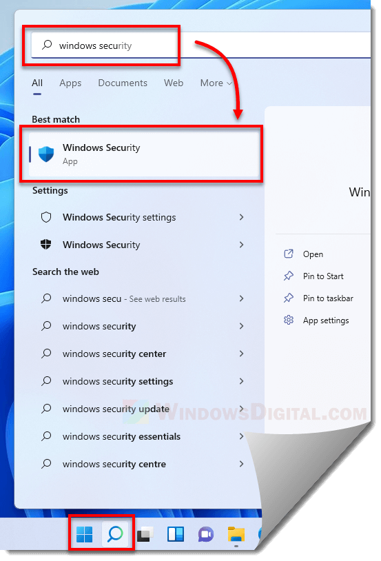 Open Windows Security Windows 11