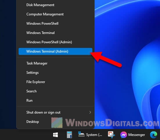 Open Windows Terminal Admin in Windows 11