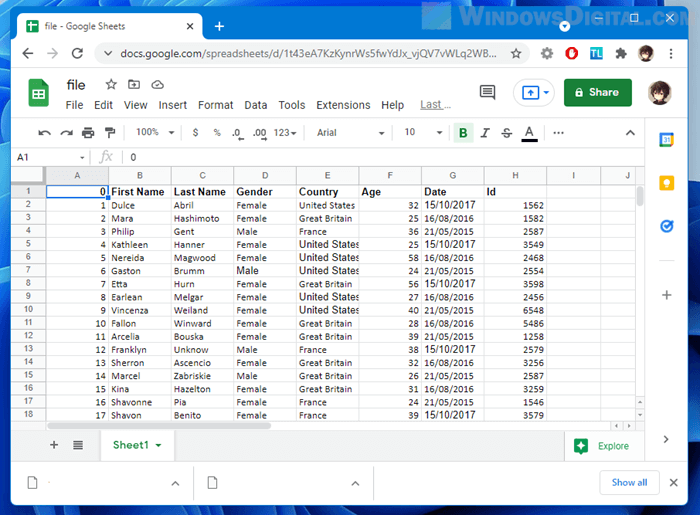 Open XLSX XLS file using Google Sheets