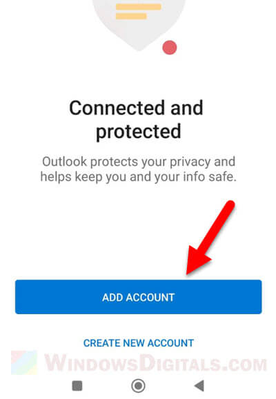 Outlook app add account