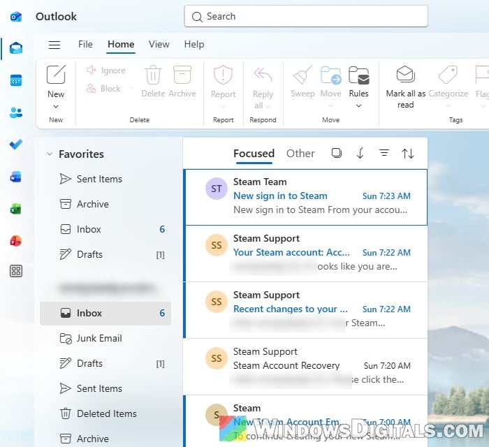 Outlook message list without checkboxes Windows 11