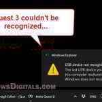 PC can't detect Quest 3 (USB device not recognized)