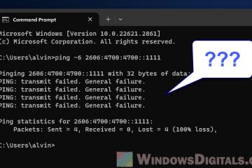 PING transmit failed General failure Windows 11