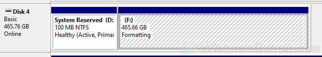 Paritioning SSD new volume Windows 10