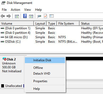 Partition New SSD in Windows 10