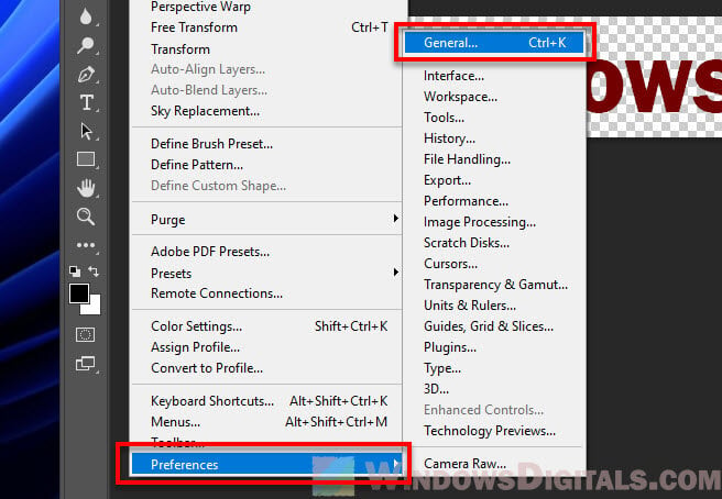 Photoshop Preferences General Options