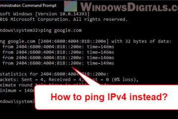 Ping IPv4 Address Instead of IPv6 in Windows 11 CMD
