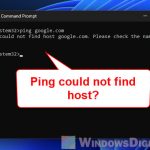 Ping request could not find host google.com Please check the name and try again.