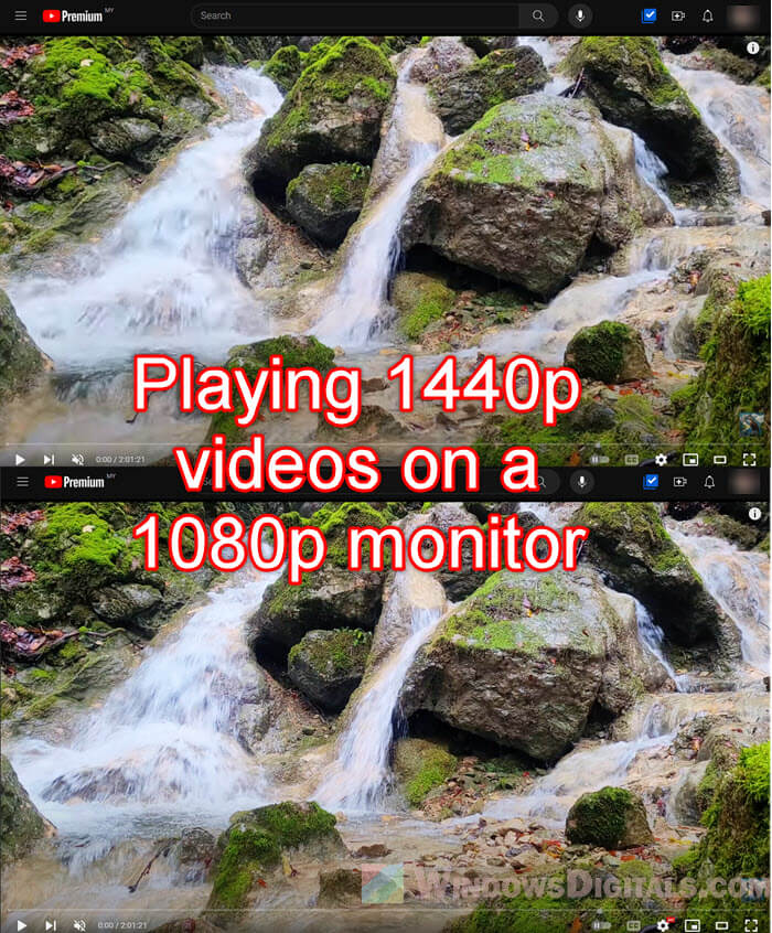 Play 1440p video on 1080p monitor
