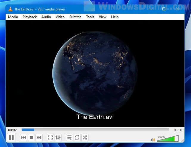 Play AVI file in VLC Windows 11