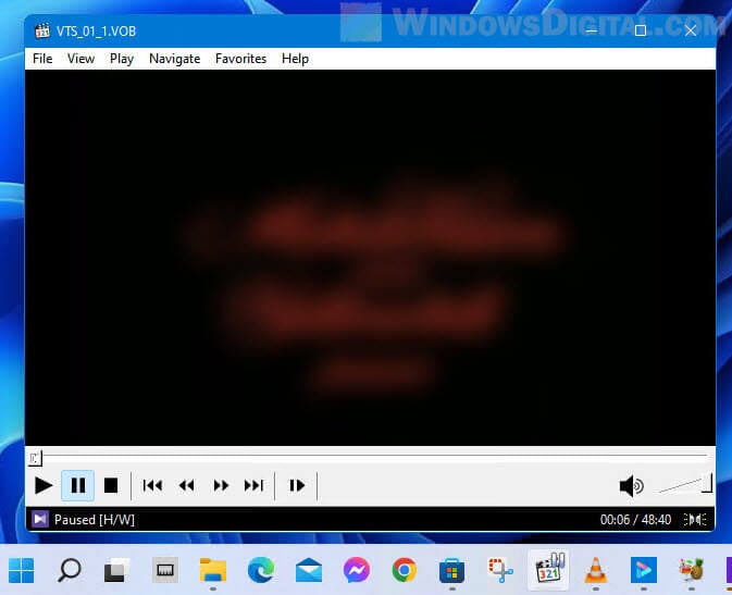 Play VOB files on Windows 11 using Media Player Classic