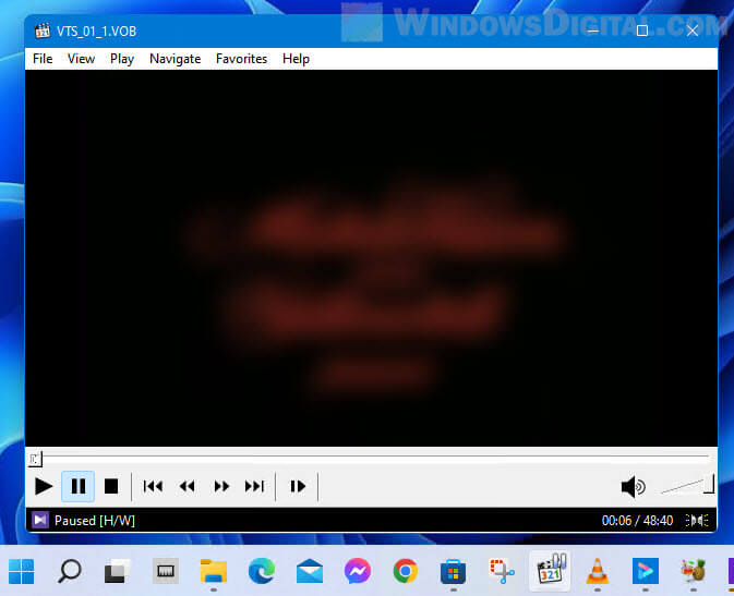 Play VOB files on Windows 11 using Media Player Classic