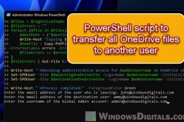PowerShell Script to Copy All OneDrive Files to Another User