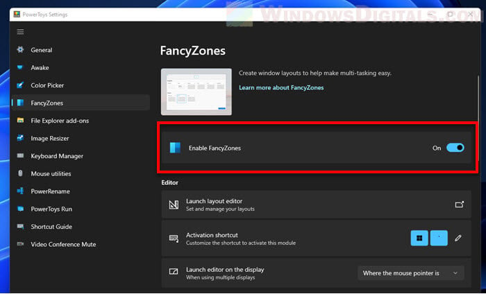 PowerToys FancyZones Windows 11