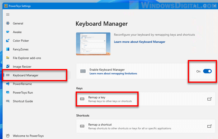 PowerToys Keyboard Manager