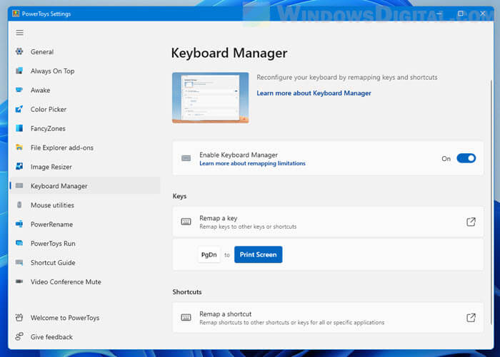 PowerToys Keyboard Manager