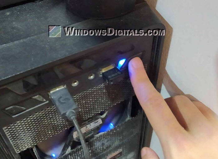 Press the power button on PC case