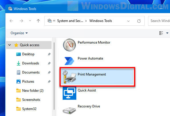 Print Management Windows 11