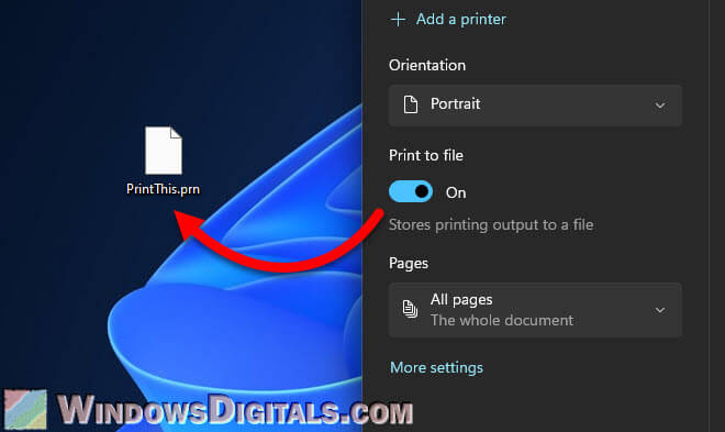 Print to File Windows 11 or 10