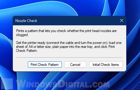 Printer Nozzle Check Windows 11