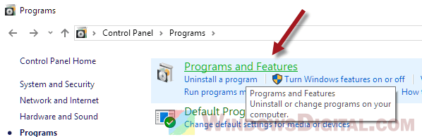 Programs and features Active Directory Users and Computers