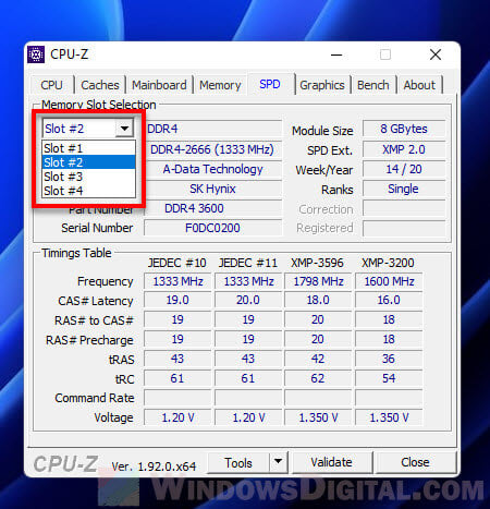 RAM Slot selection