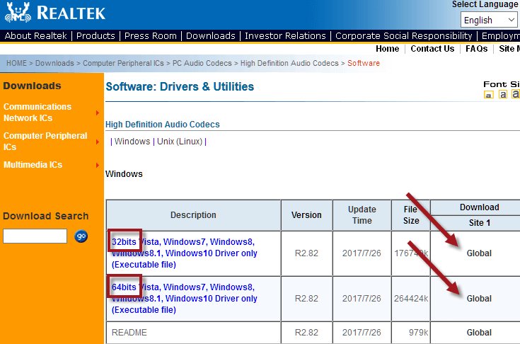 realtek audio driver windows 7 32 bit