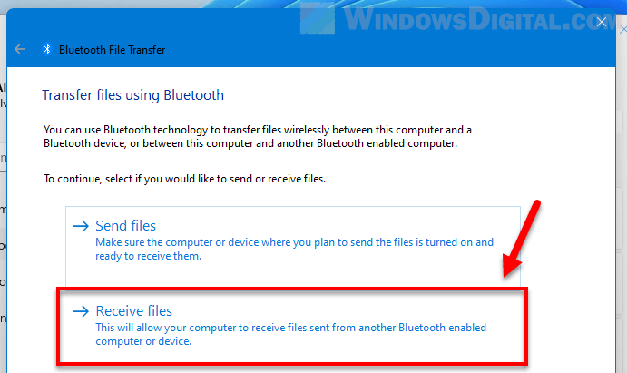 Receive Files Bluetooth Windows 11