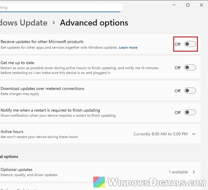 Receive updates for other Microsoft products Windows 11