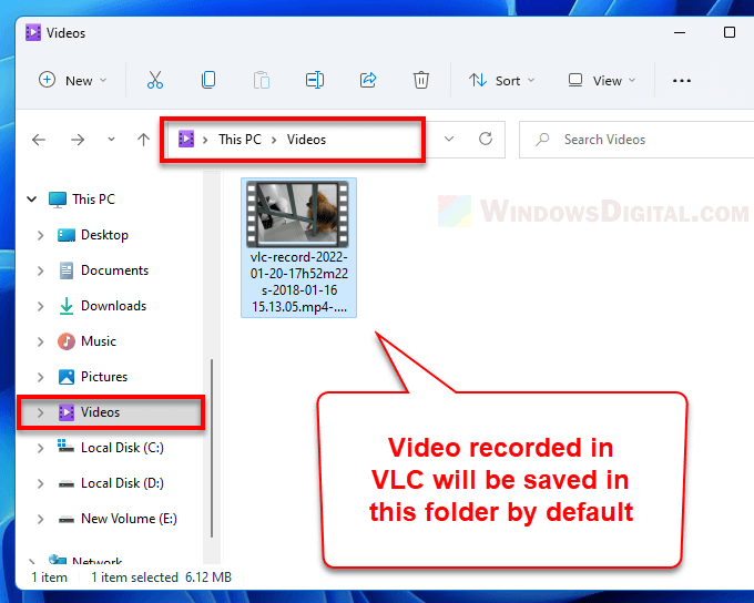 Record video with VLC in Windows 11