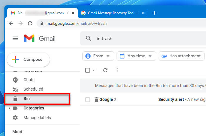 Recover deleted emails from Gmail