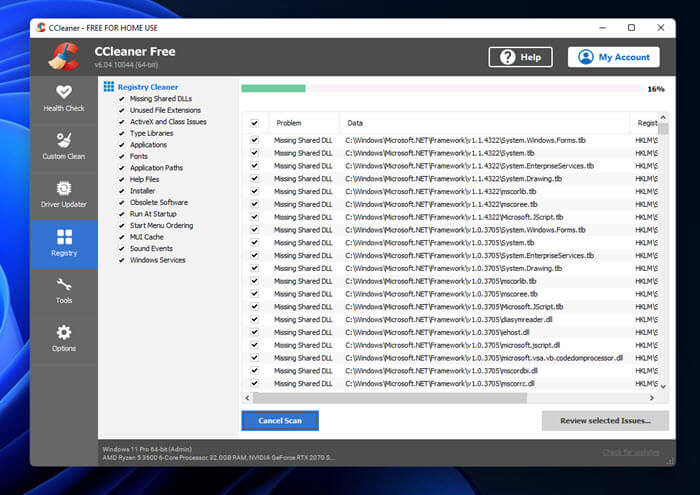 Registry Cleaner Windows 11