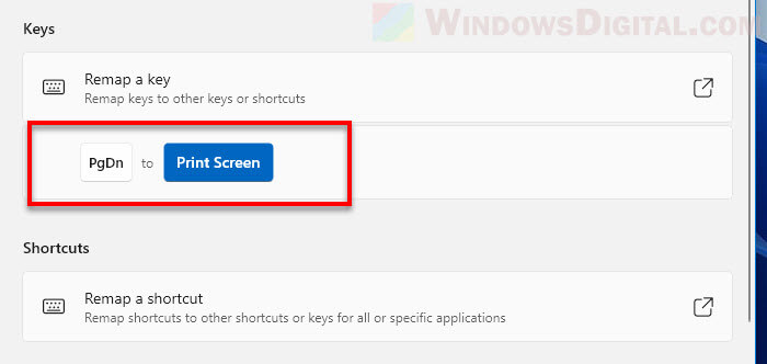 Remap the print screen key