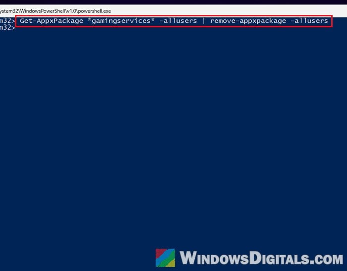 Remove Gaming Services PowerShell Windows 11