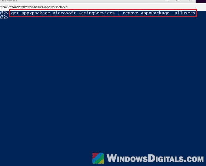 Remove Gaming Services PowerShell Windows 11
