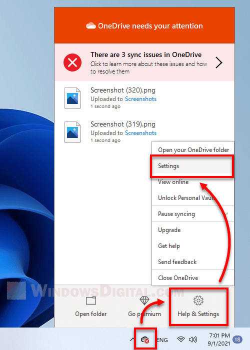 Remove Microsoft OneDrive from Taskbar Windows 11