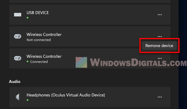 Remove PS5 or PS4 Controller from Bluetooth on Windows 11