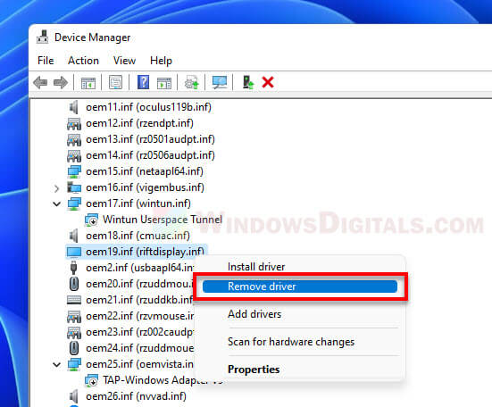 Remove incompatible drivers in Windows 11