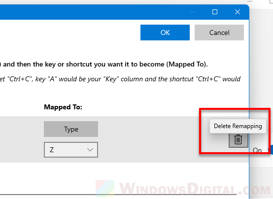 Remove keyboard key mappings