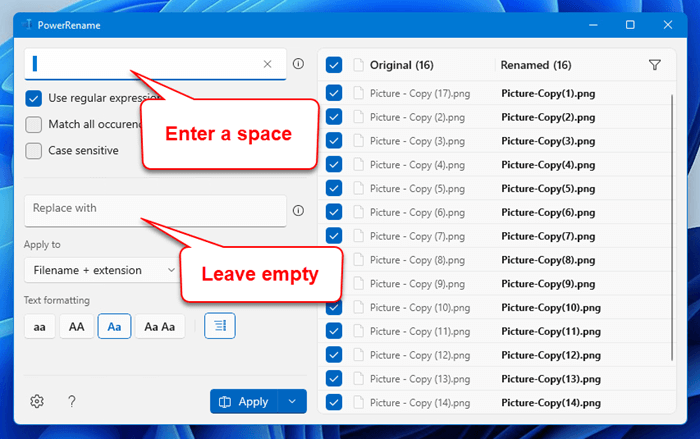 Remove spaces in filename from multiple files
