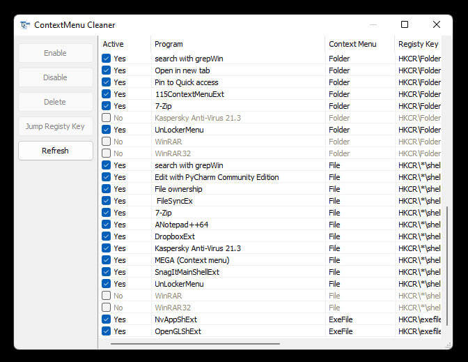 Remove things from right-click menu Windows 11