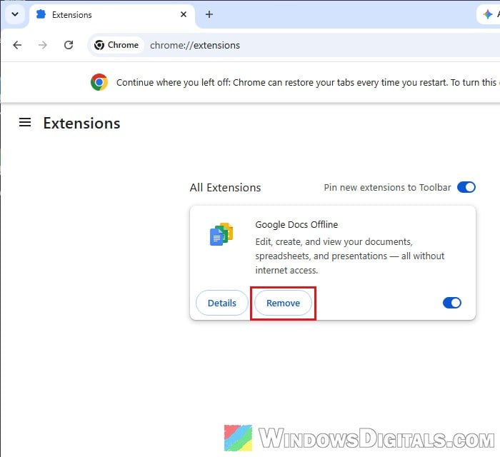 Remove unknown extensions Chrome Windows 11